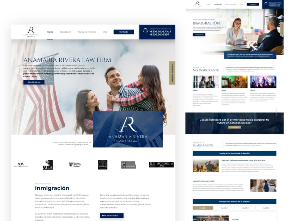 sitio web desarrollado para Dr. AnaMaria Rivera, Esq. con diseño responsive