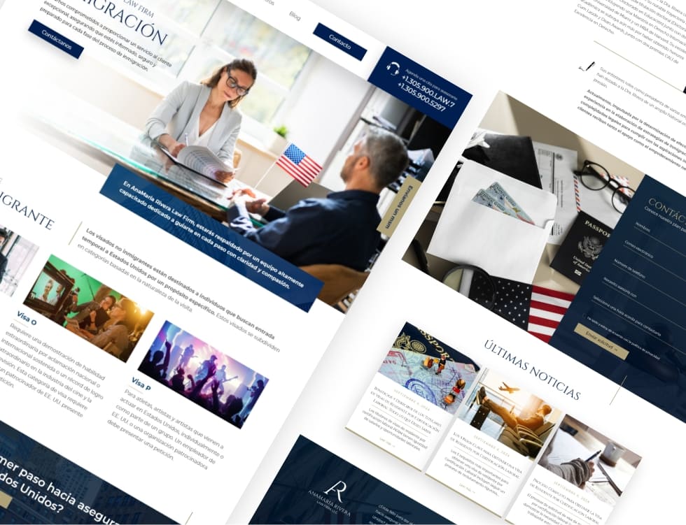 Mockup del rediseño web implementado en Dr. AnaMaria Rivera, Esq.