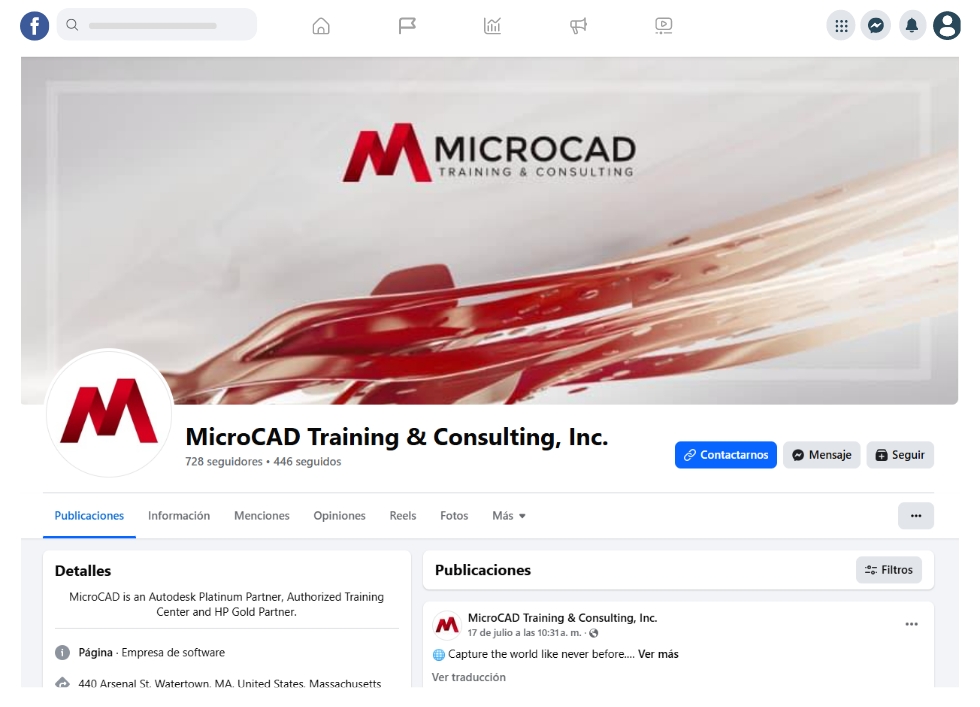 Plan de contenidos mensuales para redes sociales de Microcad