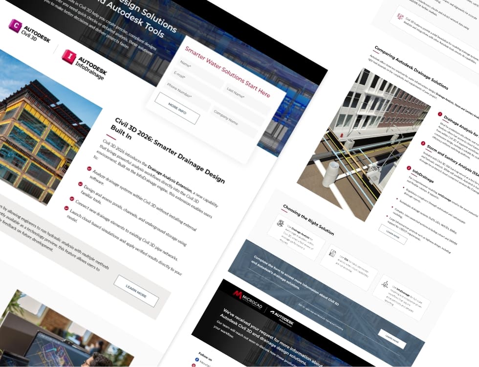 Mockup del rediseño web implementado en Microcad