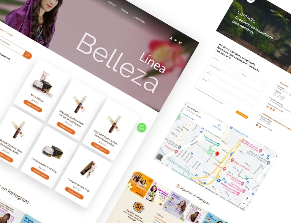 Mockup del rediseño web implementado en Sidharta