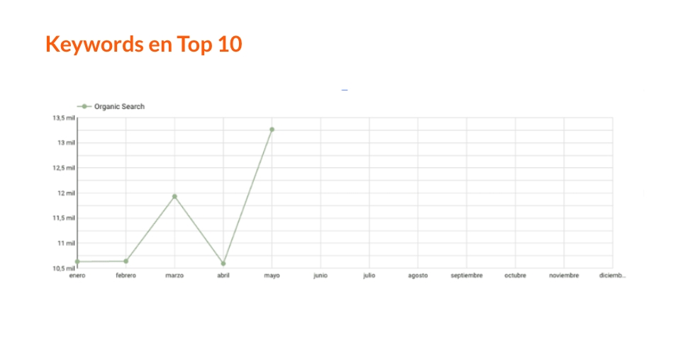 Incremento en visitas orgánicas tras estrategia SEO en Yanuba