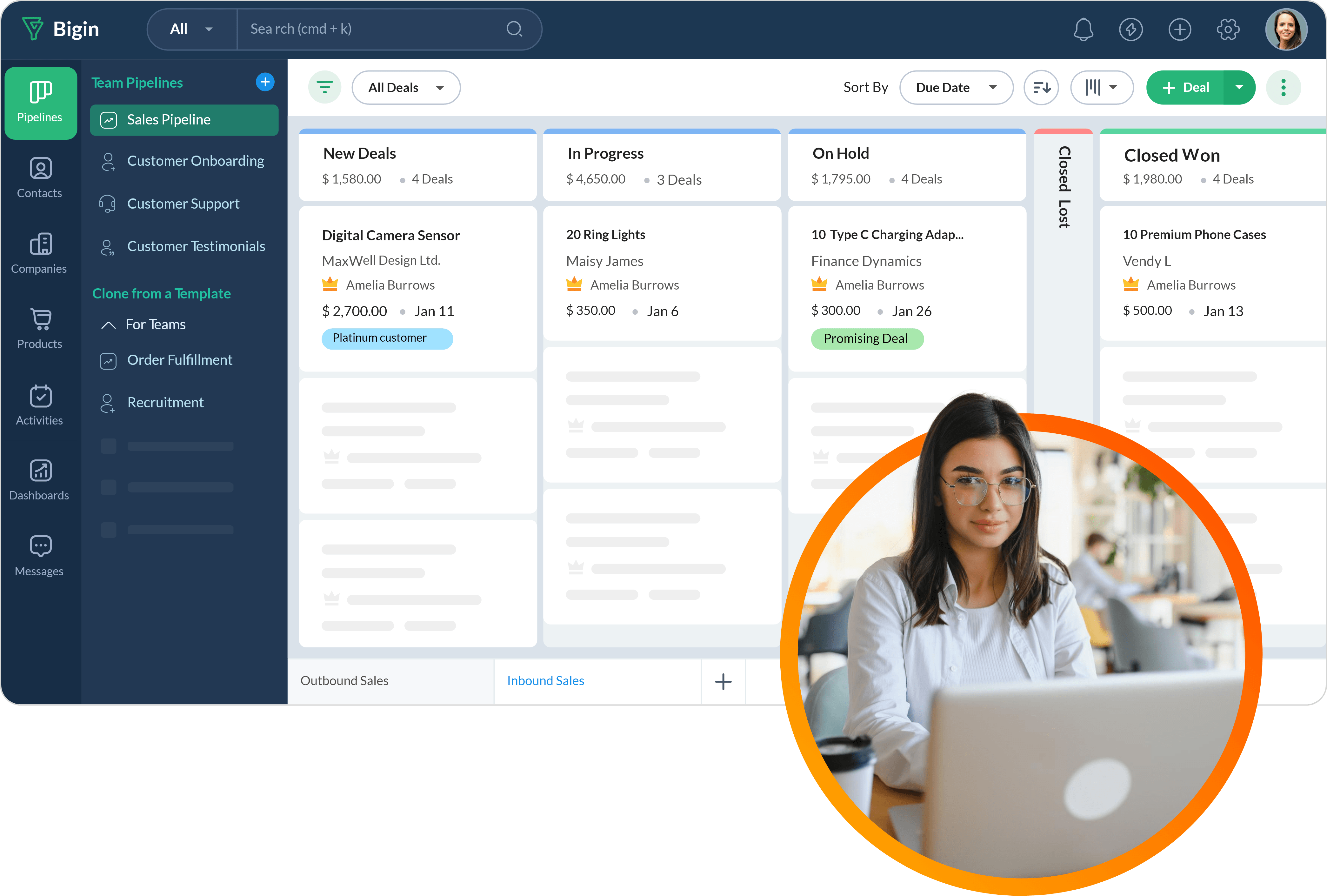 Asesoría personalizada de Zoho Bigin 